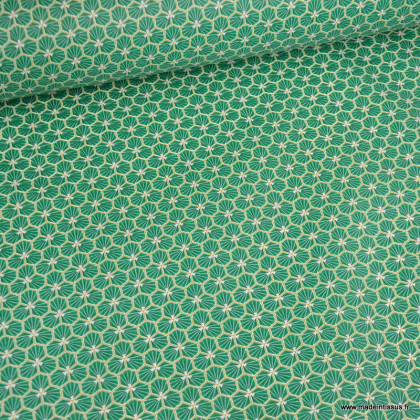 Tissu coton Riad Enduit coloris Vert