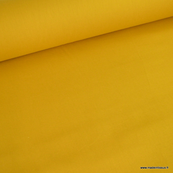 Tissu demi-natté canvas grande largeur 280 cm Téflon coloris moutarde Massala
