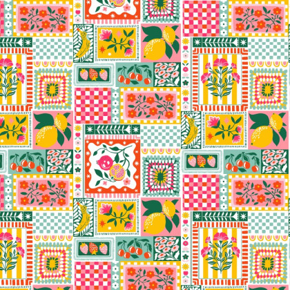 Tissu coton Smoothie multicouleurs - Enduit