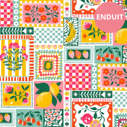 Tissu coton Smoothie multicouleurs - Enduit
