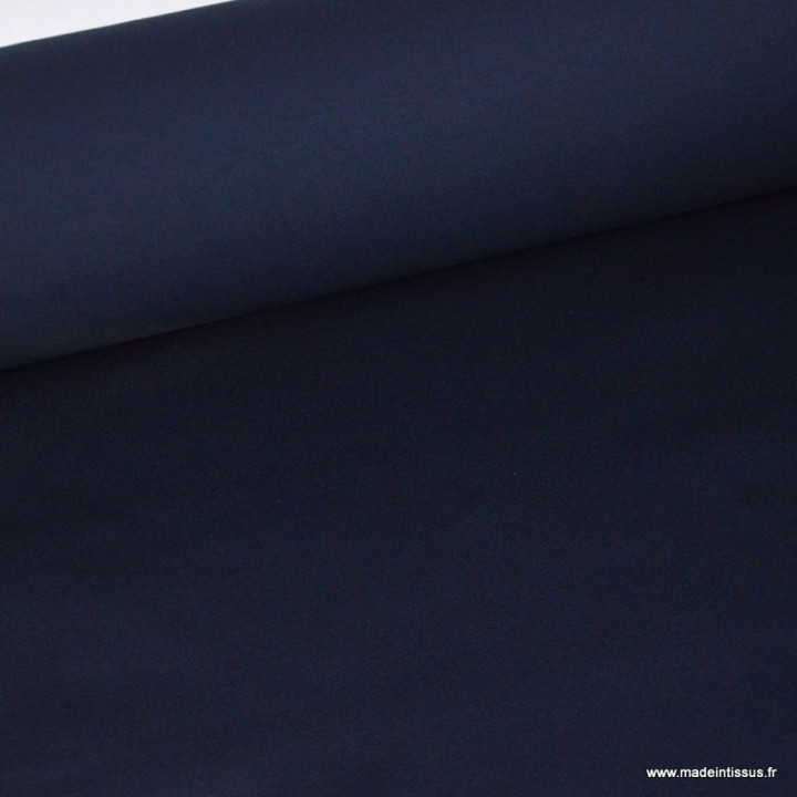 Tissu sergé coton mi-lourd bleu marine foncé - 260gr/m²