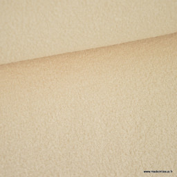 Tissu Teddy bouclette envers polaire - Ecru