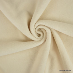 Tissu Teddy bouclette envers polaire - Ecru