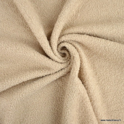 Tissu Teddy bouclette envers polaire - Sable