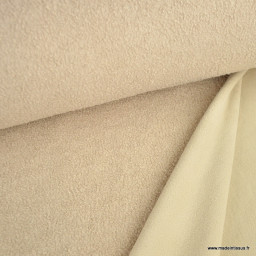 Tissu Teddy bouclette envers polaire - Sable
