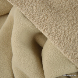 Tissu Teddy bouclette envers polaire - Sable