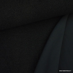 Tissu Teddy bouclette envers polaire - Noir