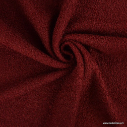 Tissu Teddy bouclette envers polaire - Bordeaux