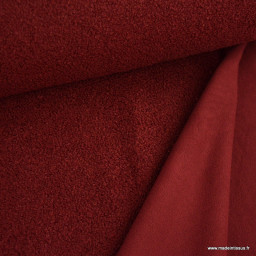 Tissu Teddy bouclette envers polaire - Bordeaux