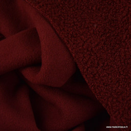 Tissu Teddy bouclette envers polaire - Bordeaux