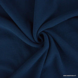 Tissu Teddy bouclette envers polaire - Bleu marine