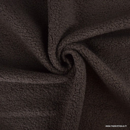 Tissu Teddy bouclette envers polaire - Chocolat