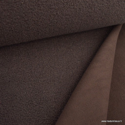 Tissu Teddy bouclette envers polaire - Chocolat