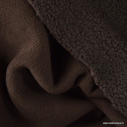 Tissu Teddy bouclette envers polaire - Chocolat