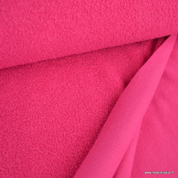 Tissu Teddy bouclette envers polaire - Rose fuchsia