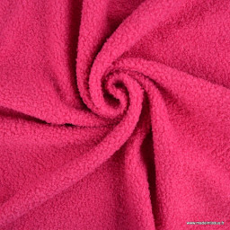Tissu Teddy bouclette envers polaire - Rose fuchsia