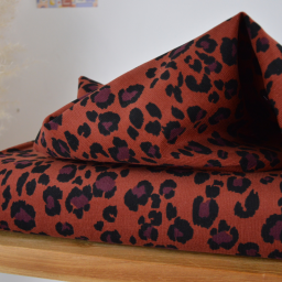 Tissu velours milleraies Azaya motif léopard marron et noir