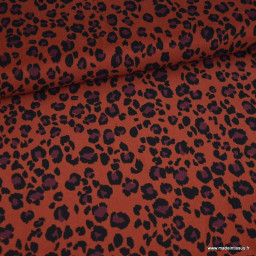 Tissu velours milleraies Azara motif léopard marron et noir