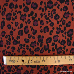 Tissu velours milleraies Azara motif léopard marron et noir