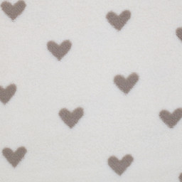 Tissu sherpa fin motif coeurs fond naturel