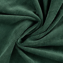 Tissu Velours côtelé washé vert bouteille - oeko tex
