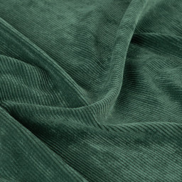 Tissu Velours côtelé washé vert bouteille - oeko tex