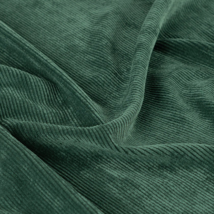 Tissu Velours côtelé washé vert bouteille - oeko tex