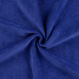 Tissu Velours côtelé washé bleu roi - oeko tex