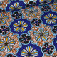 Tissu wax coton Dakar motifs fleurs bleues