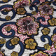 Tissu wax coton Bamako motifs fleurs grises, bleues et or