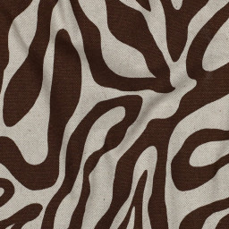 Tissu demi natté canvas zèbre chocolat – Fond naturel
