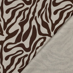 Tissu demi natté canvas zèbre chocolat – Fond naturel