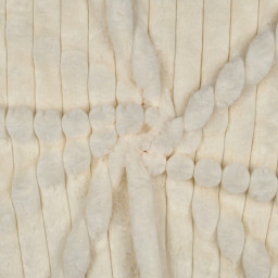 Tissu fausse fourrure côtelée écrue – Rayures en relief