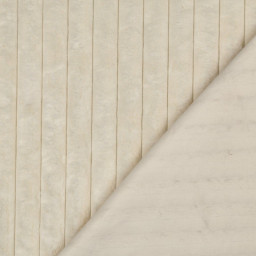 Tissu fausse fourrure côtelée écrue – Rayures en relief