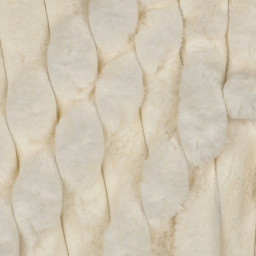 Tissu fausse fourrure côtelée écrue – Rayures en relief