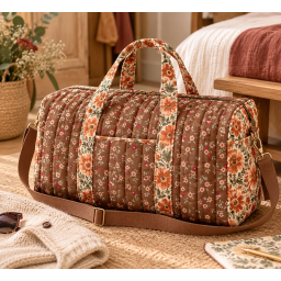 Tissu coton matelassé réversible fleuri Hampi - Nadie