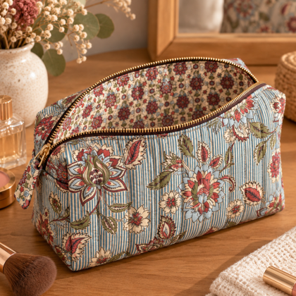 Tissu coton matelassé réversible fleuri Panji - Kumba