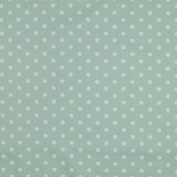 Tissu popeline coton motif Pois blancs fond Menthe - OEKO TEX
