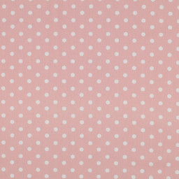 Tissu popeline coton motif Pois blancs fond vieux rose - OEKO TEX