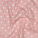 Tissu popeline coton motif Pois blancs fond vieux rose - OEKO TEX