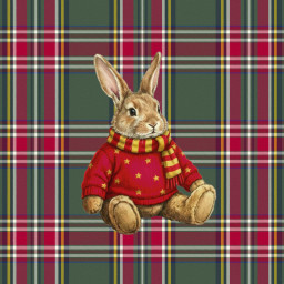 Panneau carré Archie - motif lapin