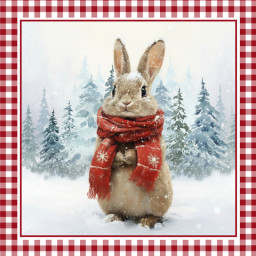 Panneau carré Biscotte - motif lapin