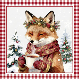 Panneau carré Felix - motif renard