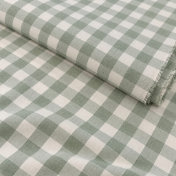 Tissu coton Celestin à grands carreaux Vichy Sauge