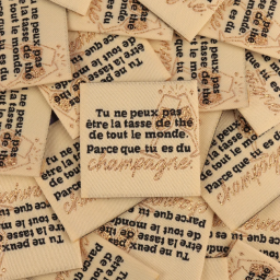 Étiquette tissée à coudre « Tu es du champagne » – Écru et doré