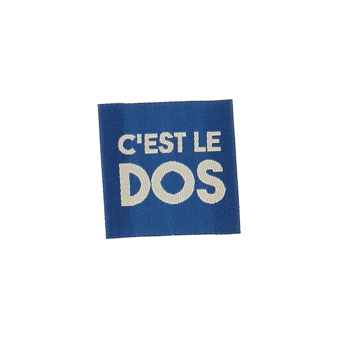 Étiquette tissée à coudre «C'est le Dos»