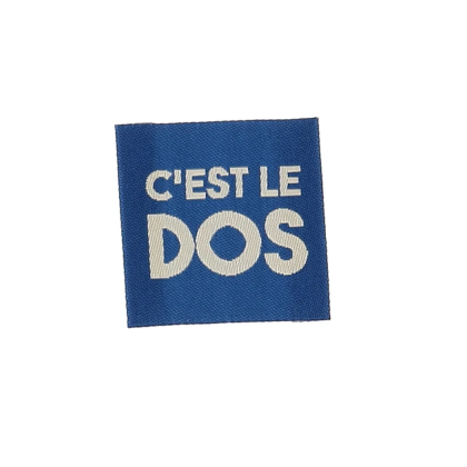 Étiquette tissée à coudre «C'est le Dos»