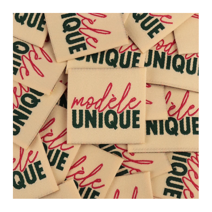 Étiquette tissée à coudre «Modèle Unique»
