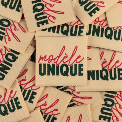 Étiquette tissée à coudre «Modèle Unique»