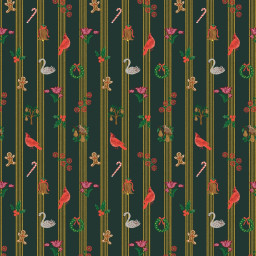 Tissu coton Rifle Paper Co. – Yuletide vert sapin doré – Holiday Classics